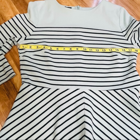 Talbots Striped 3/4 Sleeve Peplum Top Black/Blue M - Picture 8 of 13